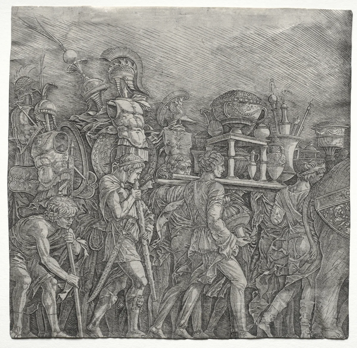 The Triumphs of Caesar: The Corselet Bearers by Andrea Mantegna, print, 1490-1500
