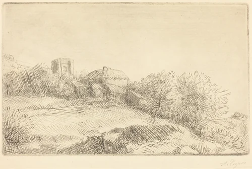 Village (Un village) by Alphonse Legros, print, 1837-1911