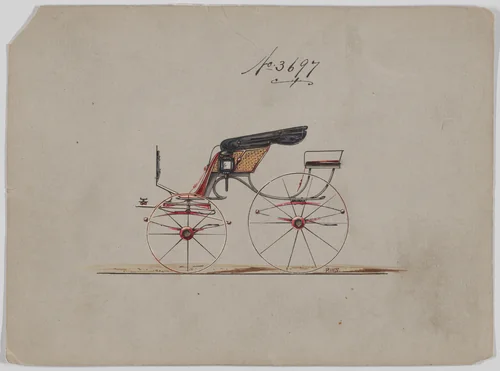 Design for Pony Phaeton, no. 3697 by Brewster & Co., drawing, 1881