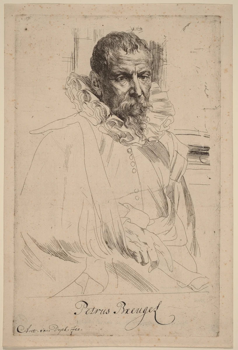 Pieter Bruegel the Younger by Anthony van Dyck, print, 1626-1641