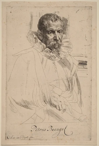 Pieter Bruegel the Younger by Anthony van Dyck, print, 1626-1641