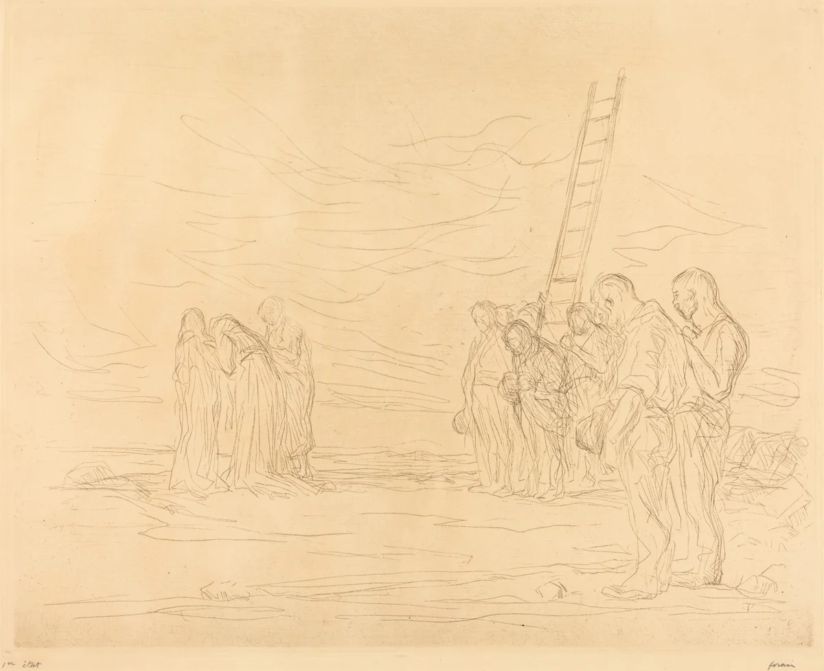 Le calvaire (1ère planche) (Calvary) (first plate) by Jean-Louis Forain, print, 1902