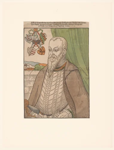 Portret van Augustus, keurvorst van Saksen by anonymous, print, 1556