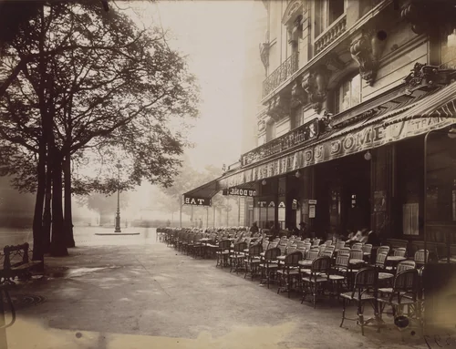 Le Dôme, boulevard Montparnasse by Eugène Atget, photograph, 1925
