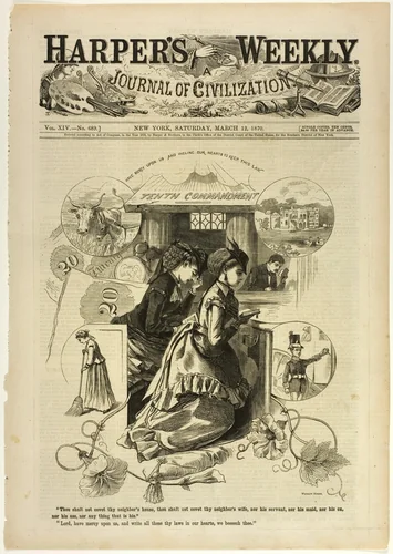 "Tenth Commandment" by Winslow Homer, print, 1870