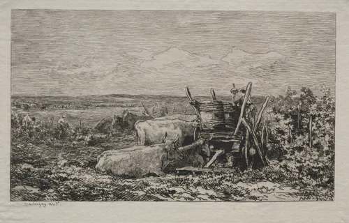 The Grape Harvest by Charles-François Daubigny, print, 1865