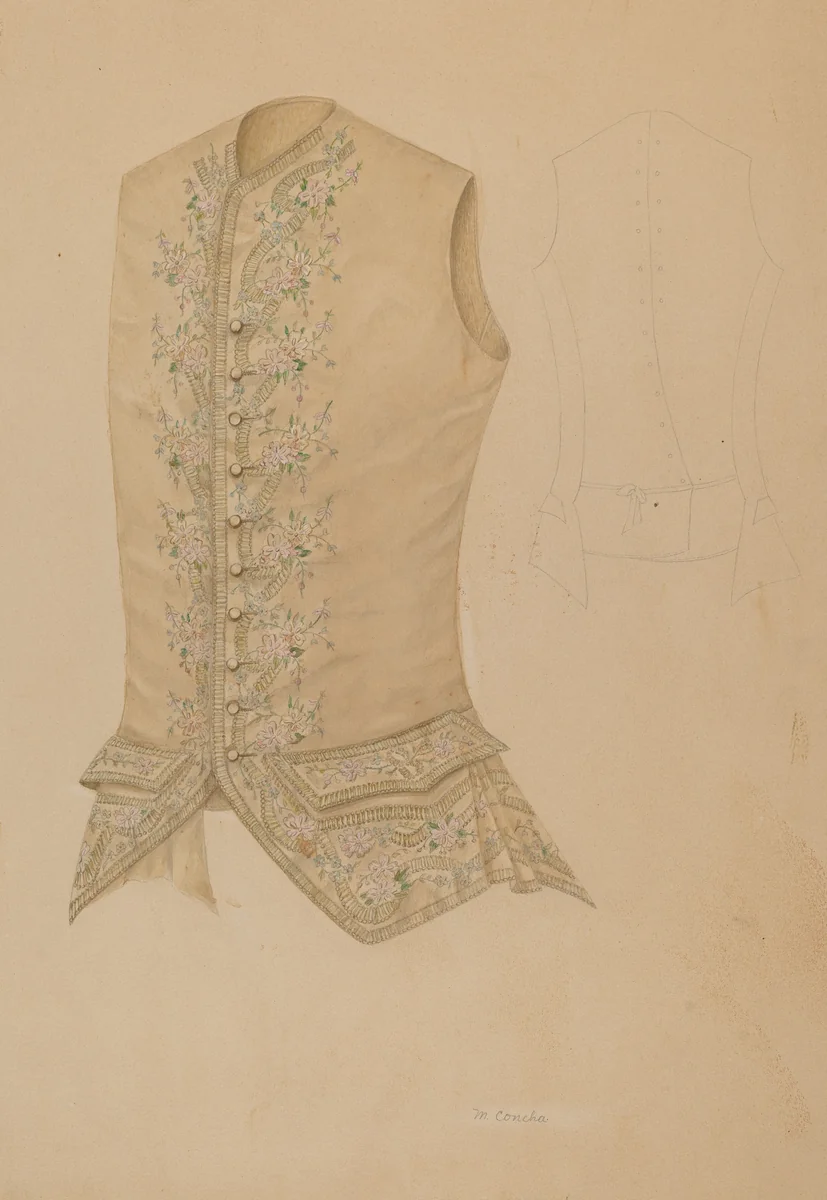 Waistcoat by Margaret Concha, index of american design, 1935-1942