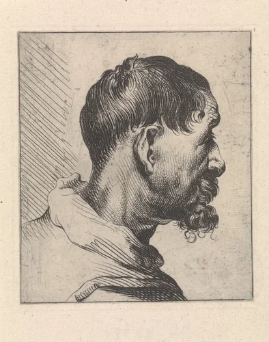 Buste van een apostel naar links by Theodorus van Kessel, print, 1630-1660