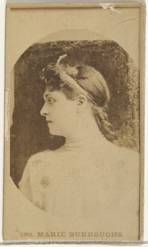 Card Number 209, Marie Burroughs, from the Actors and Actresses series (N145-3) issued by Duke Sons & Co. to promote Cross Cut Cigarettes by W. Duke, Sons & Co., photograph, 1880-1889