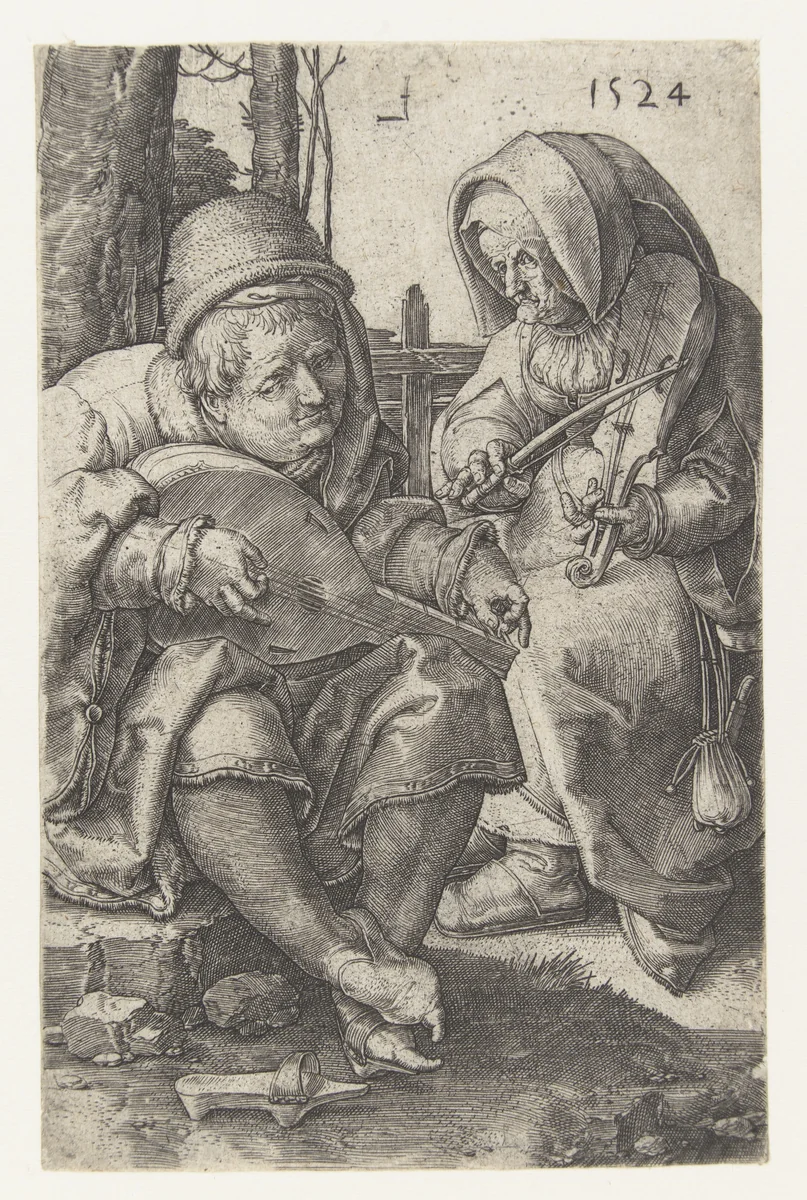 Musicerend paar by Unknown, print, 1524