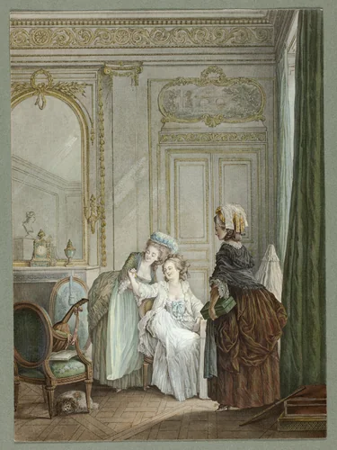 The Tradeswoman in the Dressing Room by Nicolas Lavreince, painting, 1782