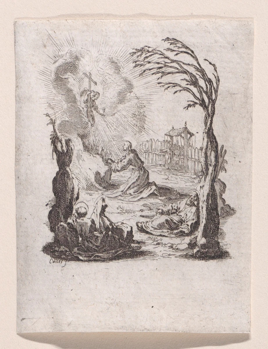 Jésus au Jardin des Oliviers (Jesus in the Garden of Olives), from "La Petite Passion" (The Little Passion) by Jacques Callot, print, 1624-1625