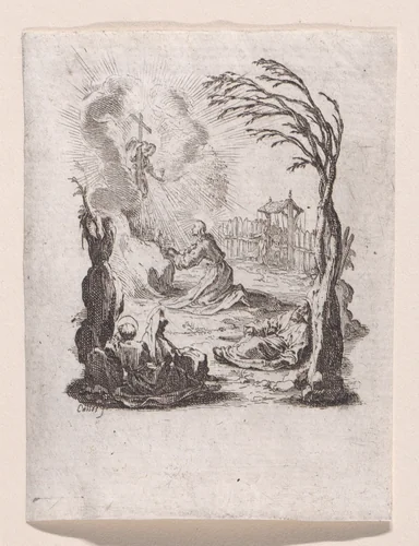 Jésus au Jardin des Oliviers (Jesus in the Garden of Olives), from "La Petite Passion" (The Little Passion) by Jacques Callot, print, 1624-1625