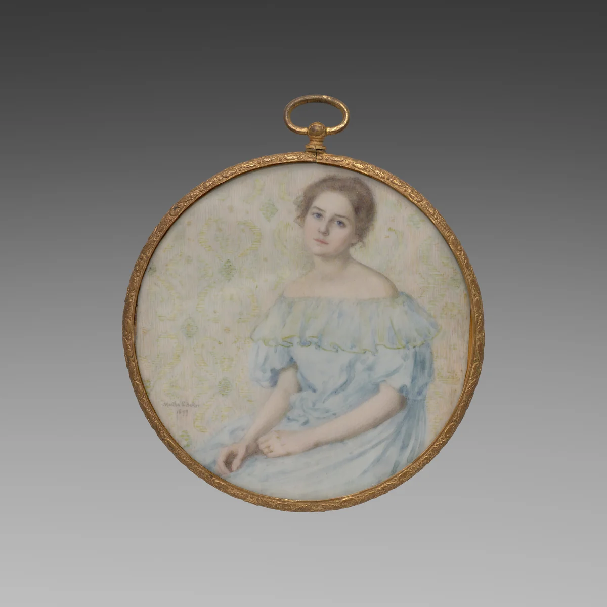 The Blue Gown (Portrait of Ethel Coe) by Martha S. Baker, painting, 1899