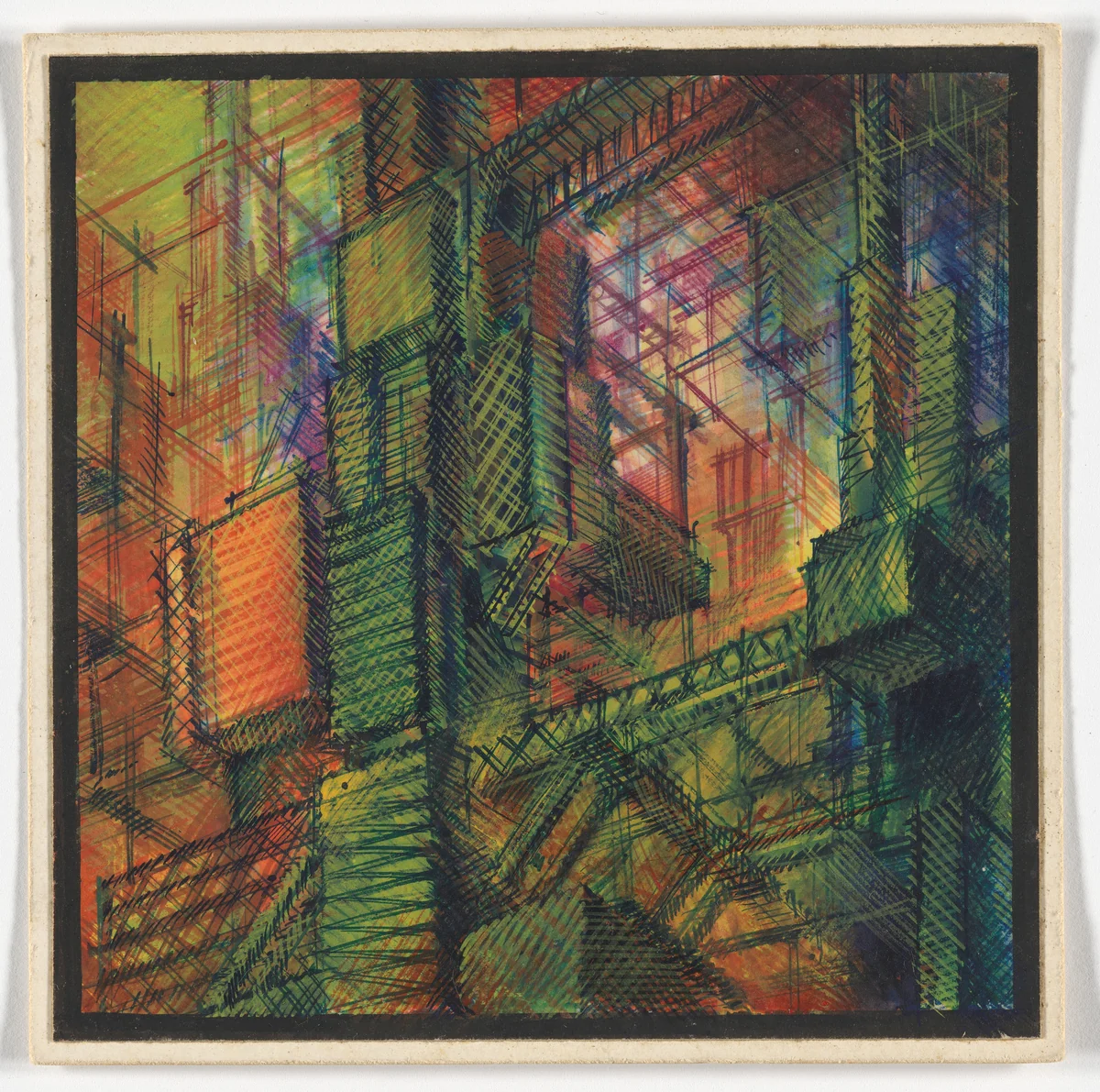 Study for the Cycle of Architectural Landscapes no.3 by Iakov Chernikhov, architecture, 1930