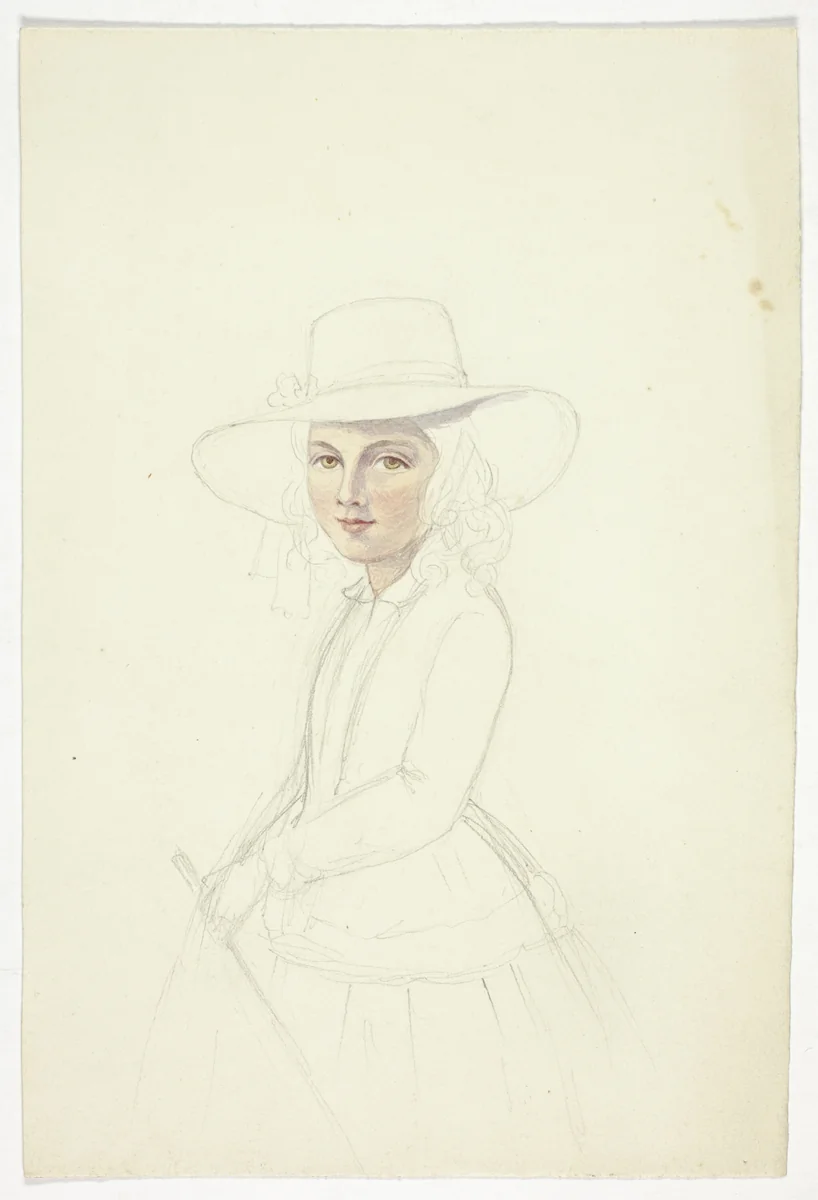 Portrait of Young Girl with Hat and Crop by Elizabeth Murray, painting, 1835-1882