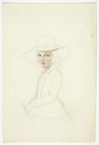 Portrait of Young Girl with Hat and Crop by Elizabeth Murray, painting, 1835-1882