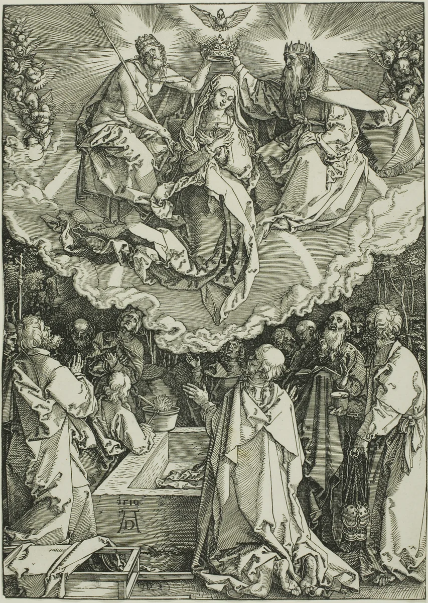Assumption and Coronation of the Virgin, from The Life of the Virgin by Albrecht Dürer, print, 1510