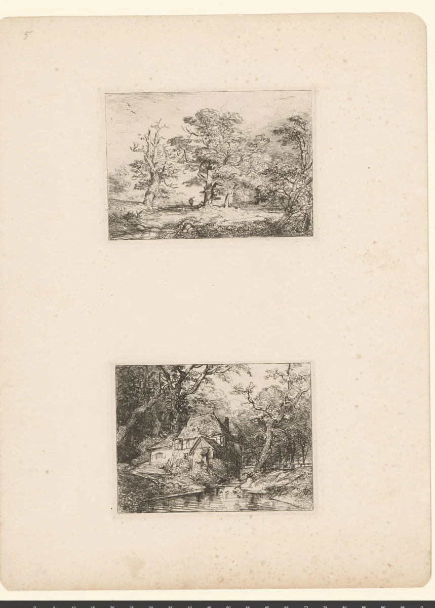 Twee voorstellingen by Caspar Johann Nepomuk Scheuren, print, 1842