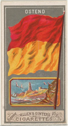 Ostend, from the City Flags series (N6) for Allen & Ginter Cigarettes Brands by Allen & Ginter, print, 1887