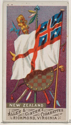 New Zealand, from Flags of All Nations, Series 1 (N9) for Allen & Ginter Cigarettes Brands by Allen & Ginter, print, 1887