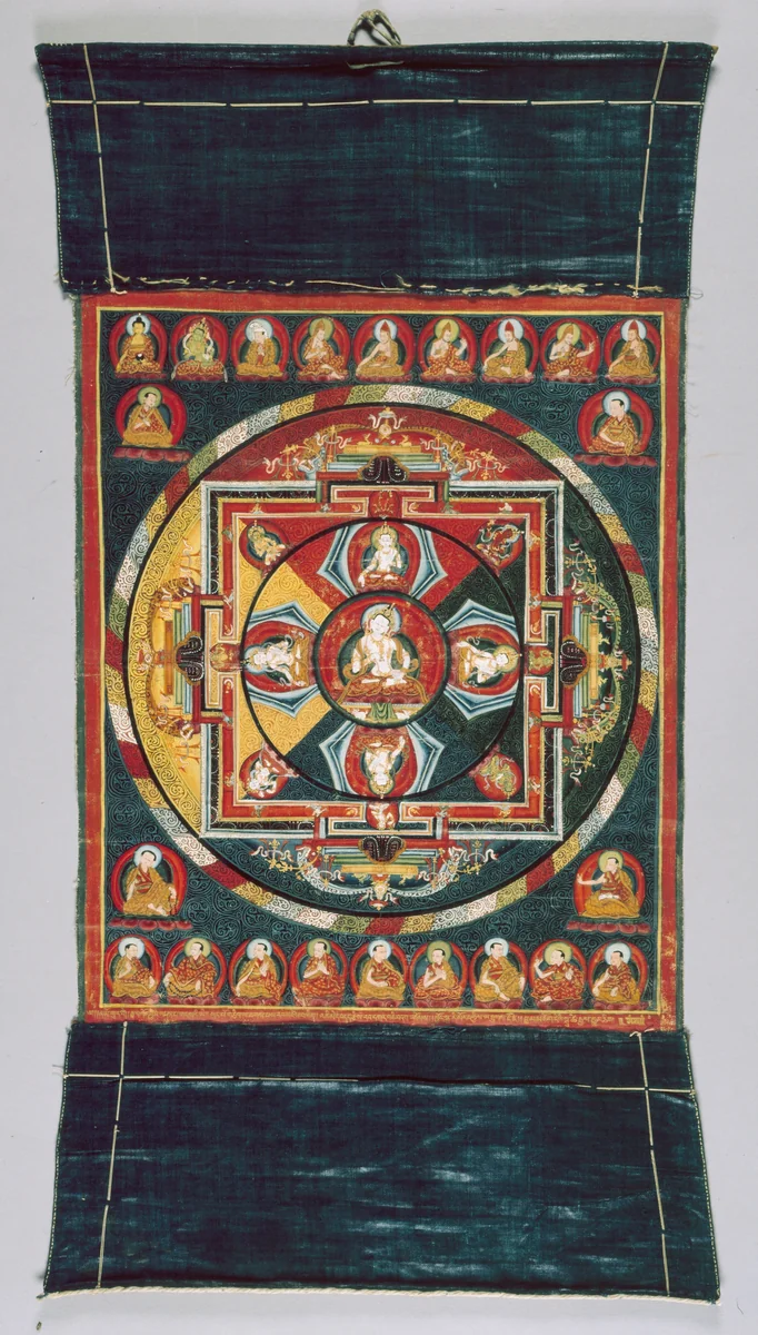 Painted Banner (Thangka) of Vajrasattva Mandala by Tibet Ü-Tsang Province, painting, 1399-1499
