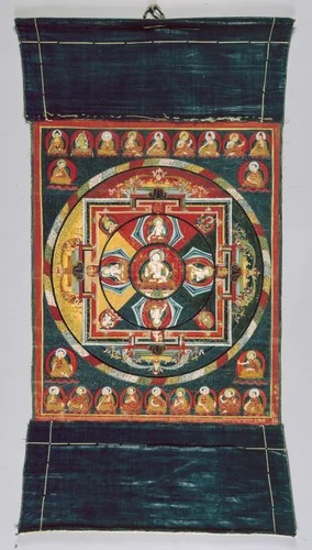 Painted Banner (Thangka) of Vajrasattva Mandala by Tibet Ü-Tsang Province, painting, 1399-1499