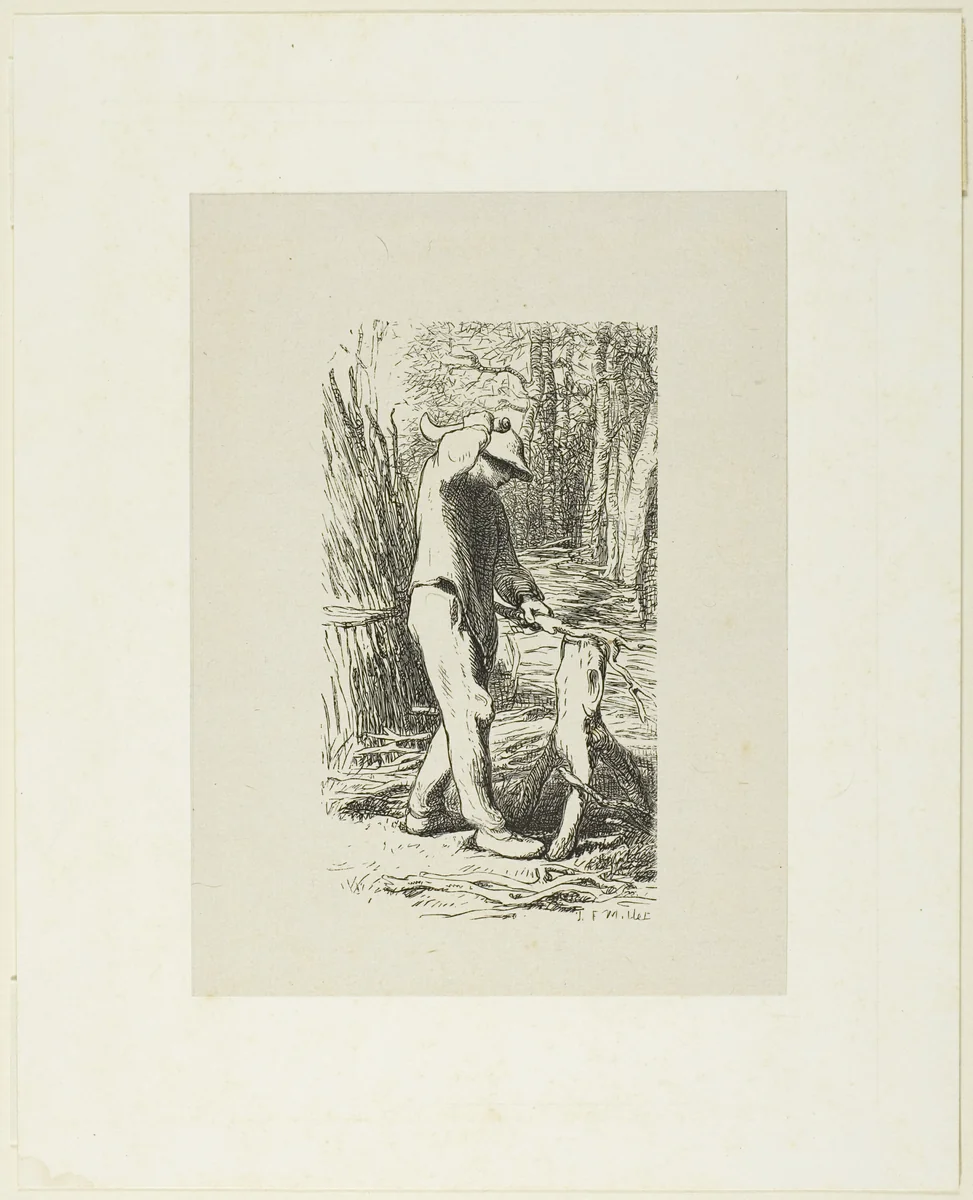 Man Making Faggots by Jacques Adrien Lavieille
Jean François Millet, print, 1853