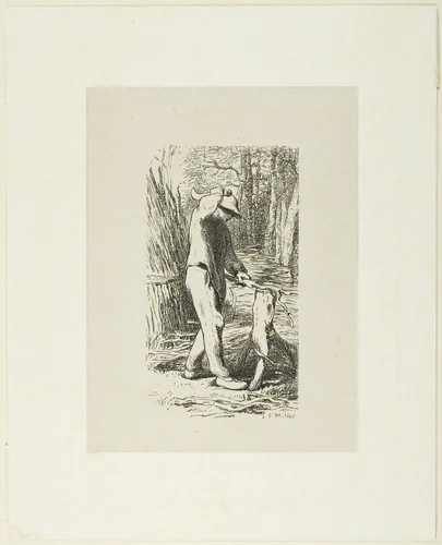 Man Making Faggots by Jacques Adrien Lavieille
Jean François Millet, print, 1853
