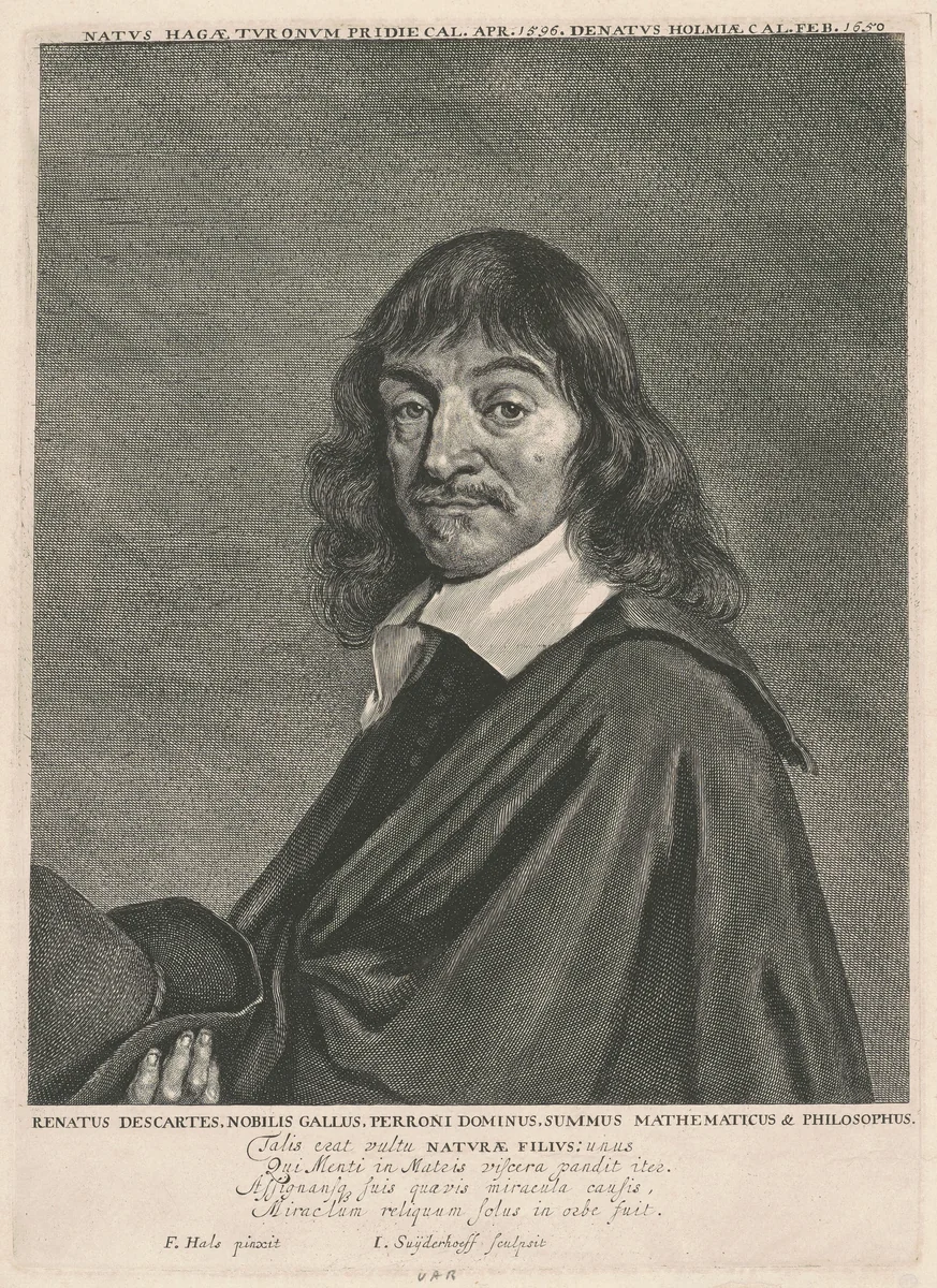 René Descartes by Jonas Suyderhoff, print, 1650-1659