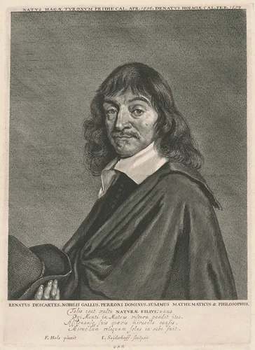 René Descartes by Jonas Suyderhoff, print, 1650-1659