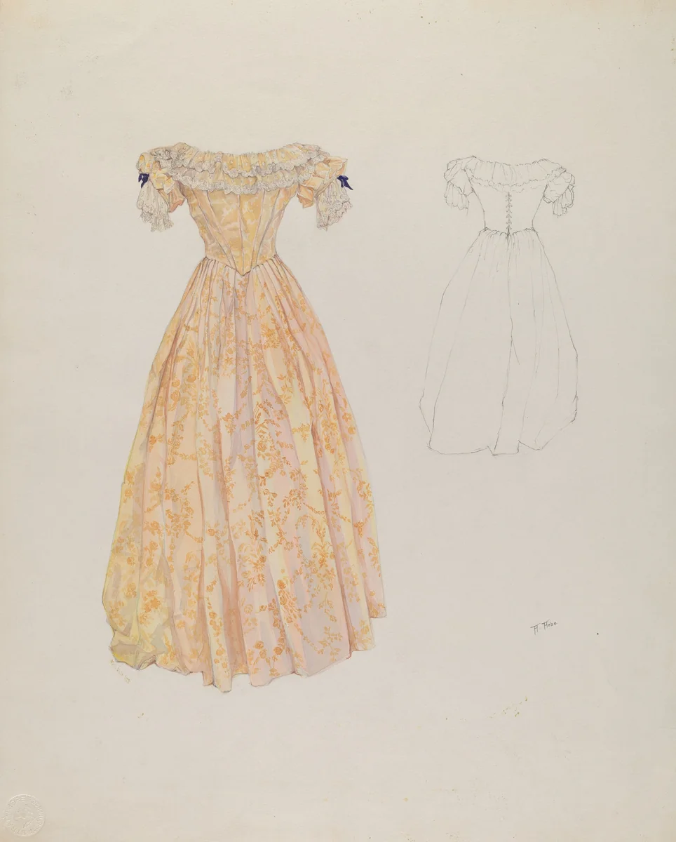 Wedding Dress by Aurelia Arbo, index of american design, 1937