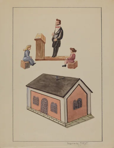 Toy School House by Eugene La Foret, index of american design, 1936