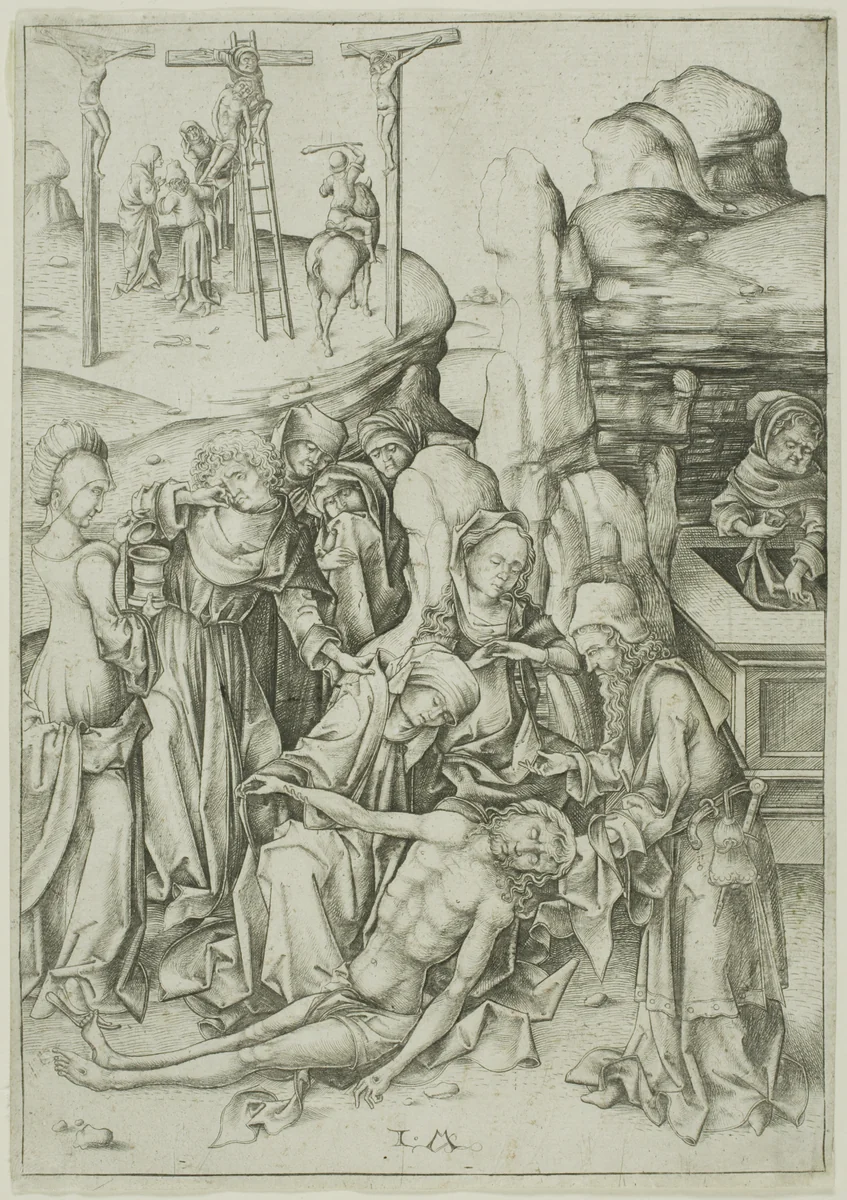 The Lamentation by Israhel van Meckenem, print, 1475-1485