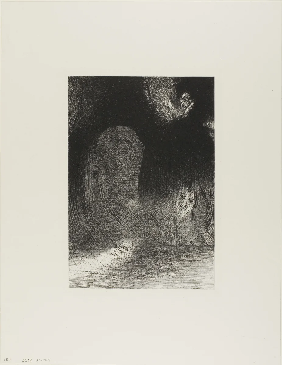 I Have Sometimes Seen in the Sky What Seemed Like Forms of Spirits, plate 21 of 24 by Odilon Redon, print, 1896