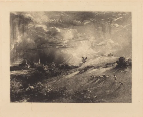 Summer Afternoon, after a Shower by David Lucas; John Constable, print, 1831
