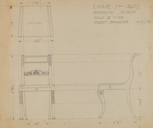 Side Chair by Robert Brigadier, index of american design, 1936