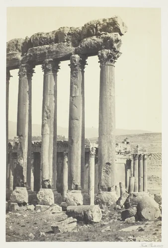 The Great Pillars and Smaller Temple, Baalbec by Francis Frith, photograph, 1857