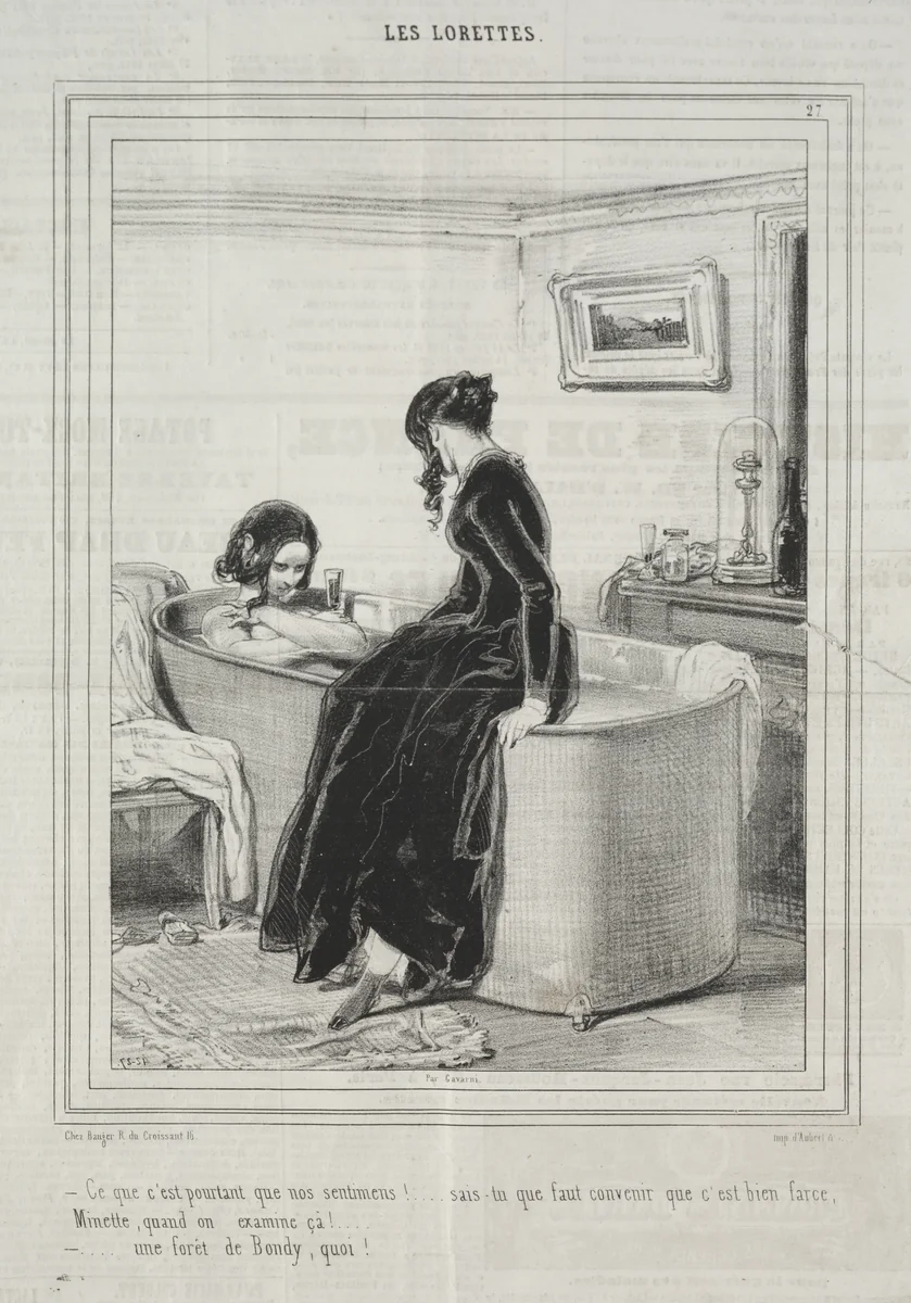Les Lorettes by Paul Gavarni, print, 1842