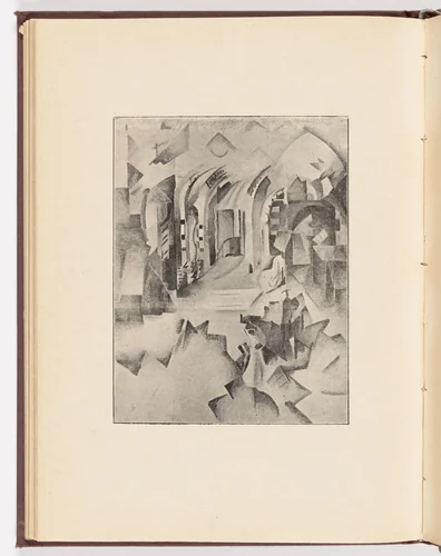 Plate (facing page 81) from Futuristy. Pervyi zhurnal' russkikh' futuristov' (Futurists: First Journal of the Russian Futurists) no. 1-2 by Alexandra Exter, illustrated book, 1914
