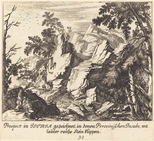 View in Istria by Melchior Küsel; Johann Wilhelm Baur, print, 1681
