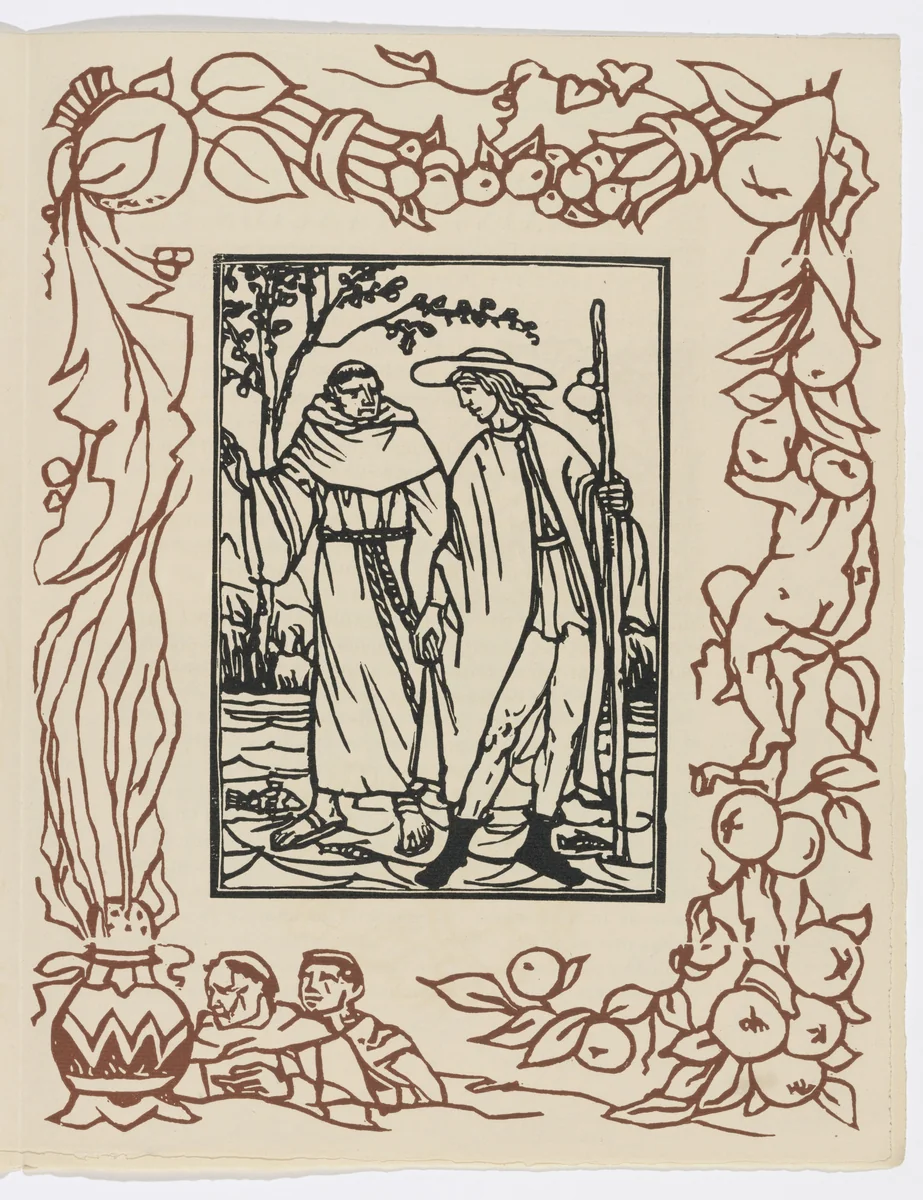 Plate (page 37) from Les Petites Fleurs de St. François (The Little Flowers of St. Francis) by Émile Bernard, illustrated book, 1928