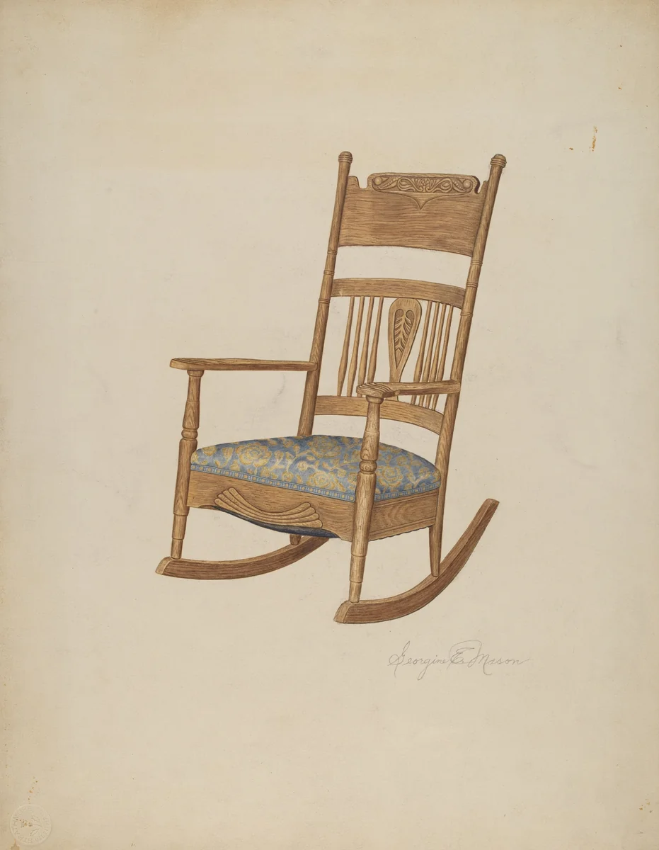 Rocking Armchair by Georgine E. Mason, index of american design, 1940