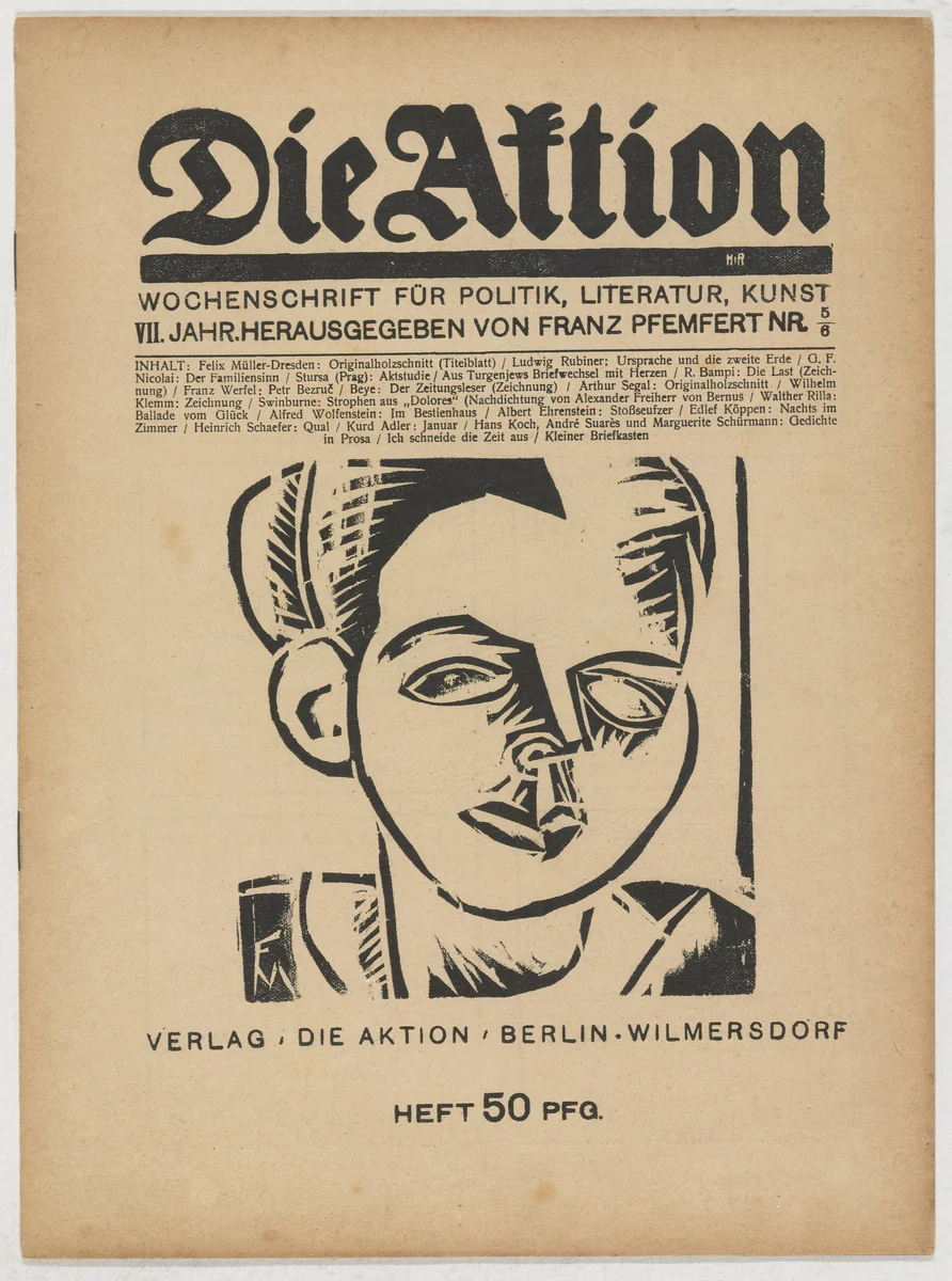 Die Aktion, vol. 7, no. 5/6 by Conrad Felixmüller, Arthur Segal, periodical, 1917
