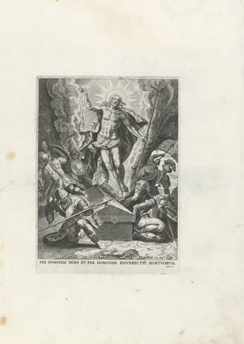Wederopstanding van Christus by Johann Sadeler, print, 1587-1589