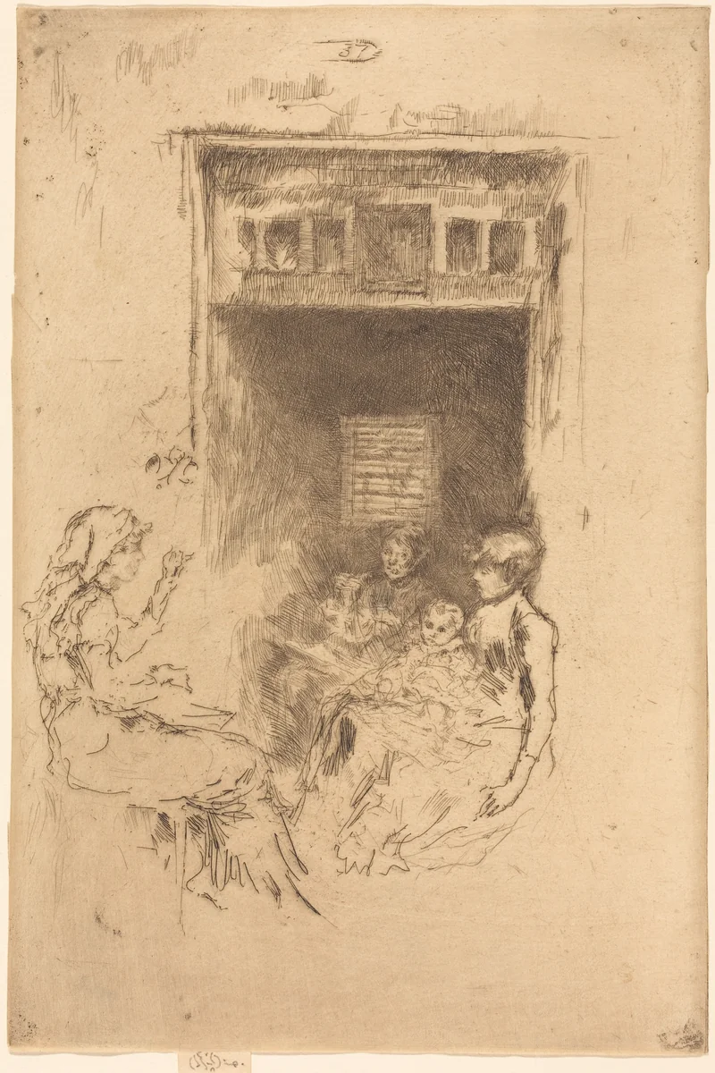 Bead-Stringers by James McNeill Whistler, print, 1879-1880
