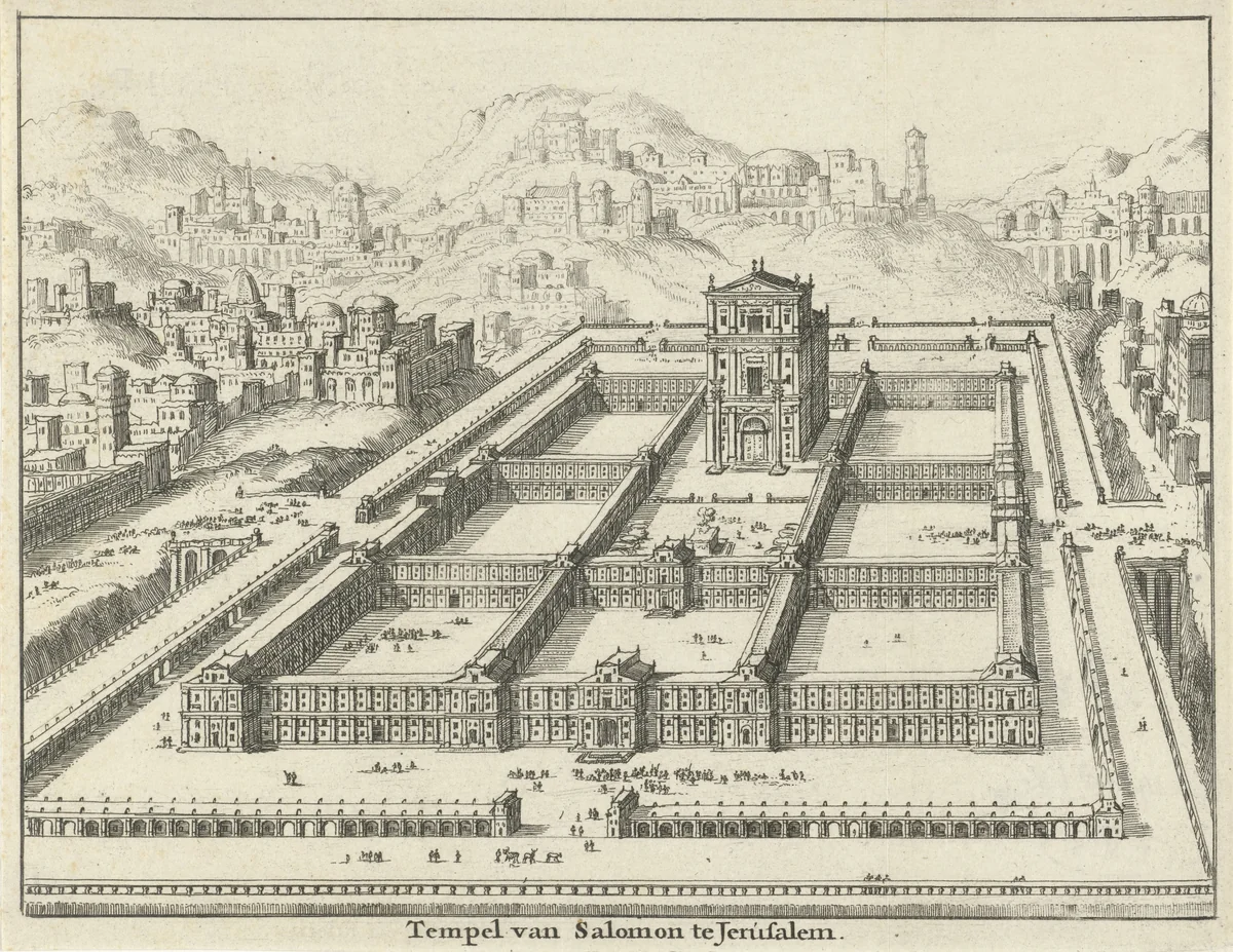Tempel van Salomon, Jeruzalem (variant A) by Jan Luyken, print, 1682