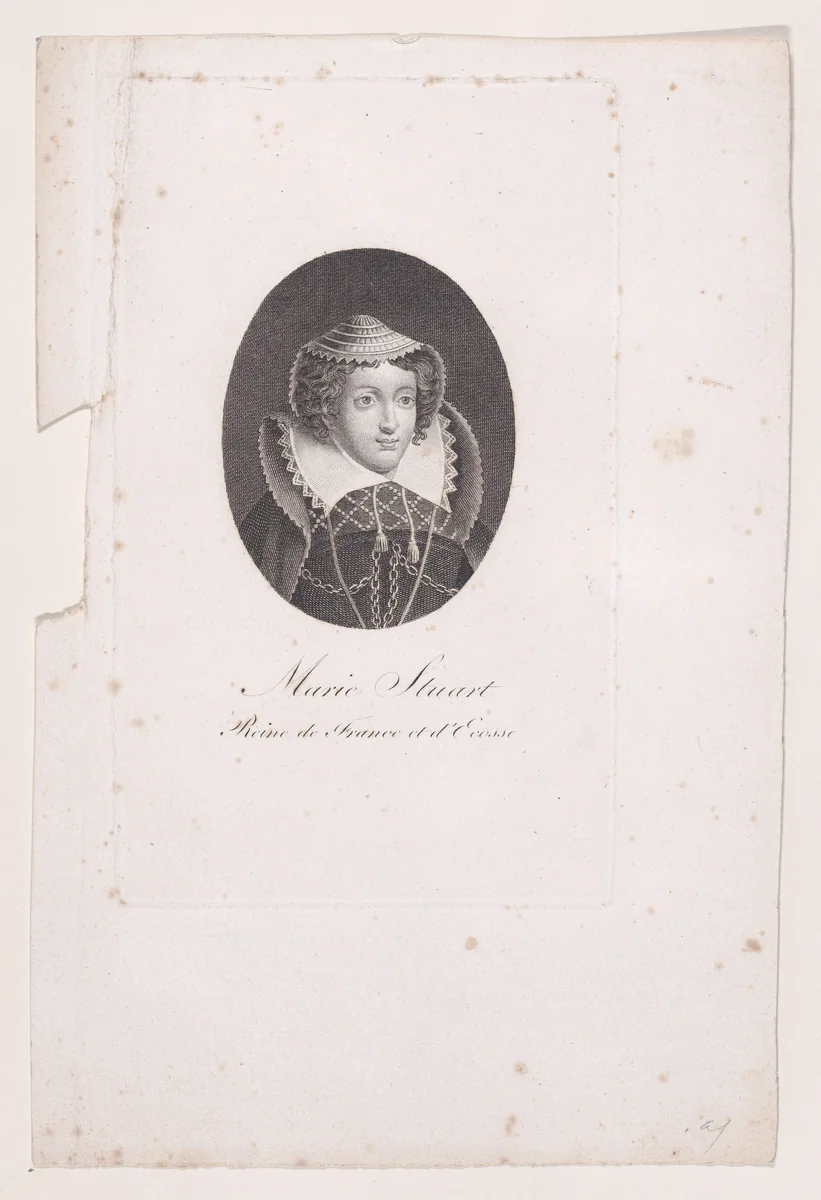 Portrait of Mary, Queen of Scots by anonymous, print, 1700-1799
