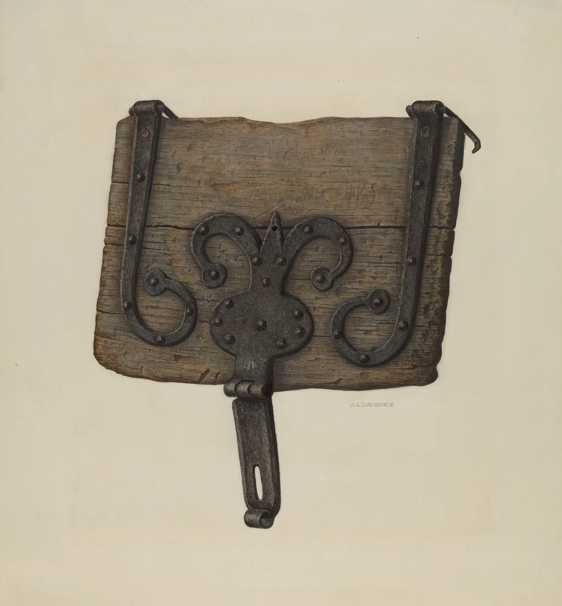 Conestoga Wagon Tool Box Lid by Austin L. Davison, index of american design, 1938