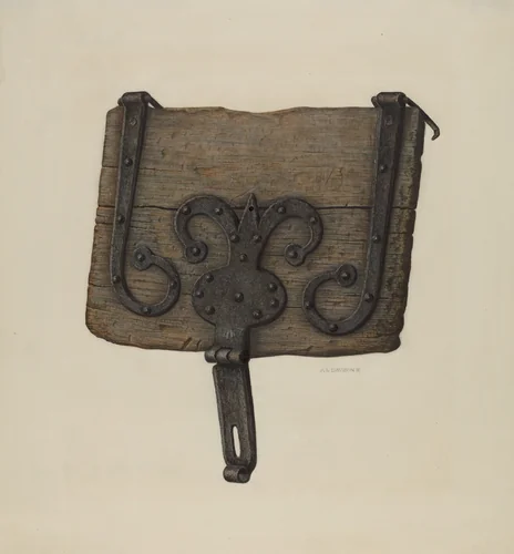 Conestoga Wagon Tool Box Lid by Austin L. Davison, index of american design, 1938